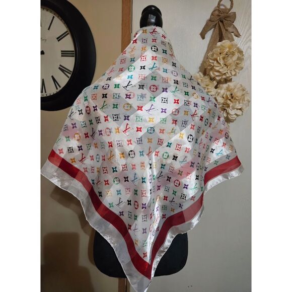 Unbranded Multicolor Logo Print Scarf - Large - Picture 3 of 3